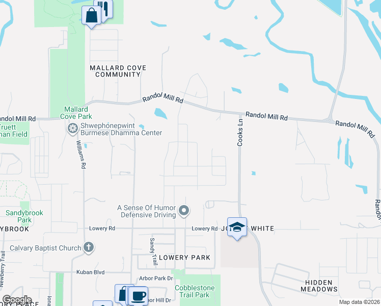 map of restaurants, bars, coffee shops, grocery stores, and more near 320 Blue Buffalo Street in Fort Worth