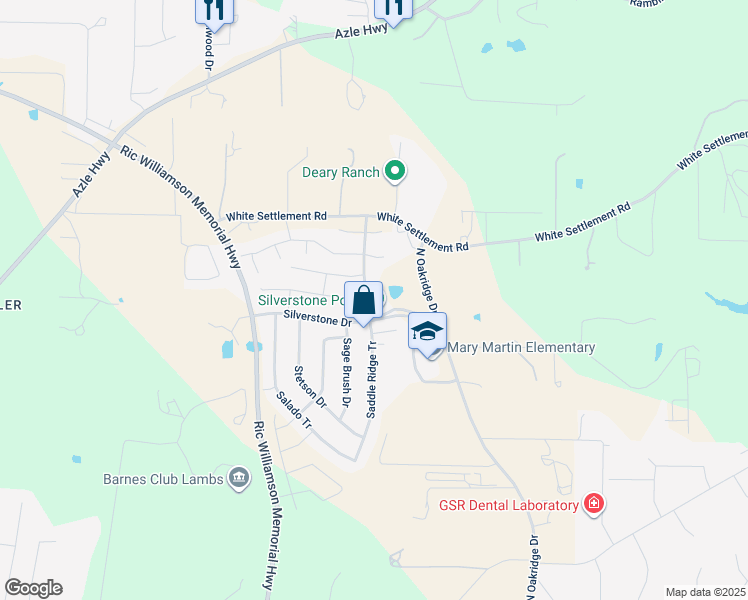 map of restaurants, bars, coffee shops, grocery stores, and more near 808 Saddle Ridge Tr in Weatherford