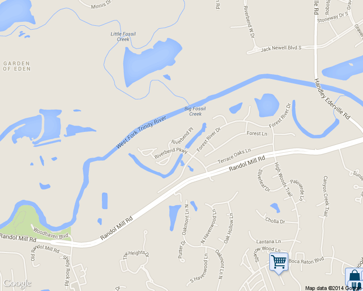 map of restaurants, bars, coffee shops, grocery stores, and more near 5940 Riverbend Pl in Fort Worth
