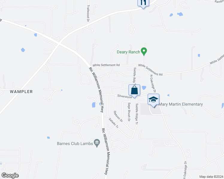 map of restaurants, bars, coffee shops, grocery stores, and more near 1616 Signature Drive in Weatherford