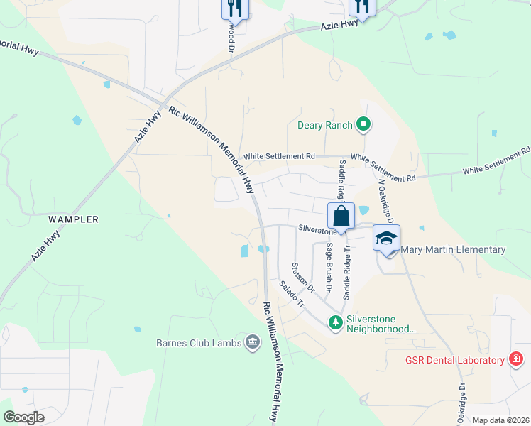 map of restaurants, bars, coffee shops, grocery stores, and more near 1532 Signature Drive in Weatherford