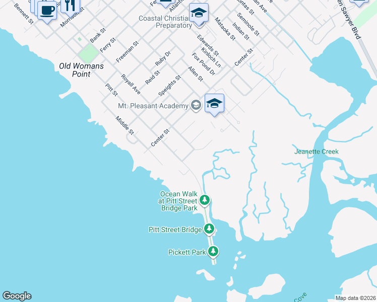 map of restaurants, bars, coffee shops, grocery stores, and more near 935 Royall Avenue in Mount Pleasant