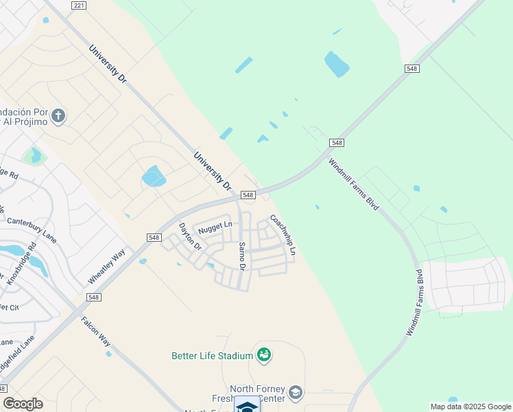 map of restaurants, bars, coffee shops, grocery stores, and more near 16026 Farm to Market 548 in Forney