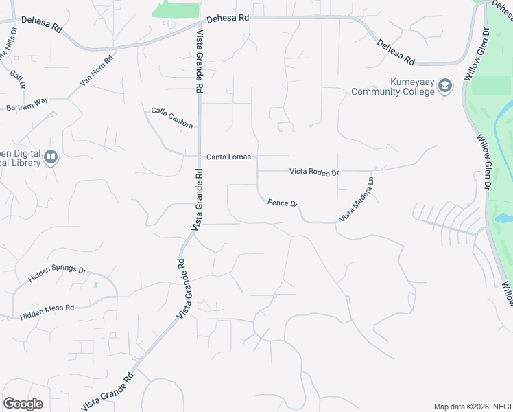 map of restaurants, bars, coffee shops, grocery stores, and more near 2326 Pence Drive in El Cajon
