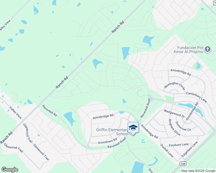 map of restaurants, bars, coffee shops, grocery stores, and more near Knoxbridge Road in Forney