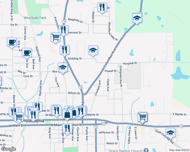 map of restaurants, bars, coffee shops, grocery stores, and more near 426 Columbus Avenue in Philadelphia