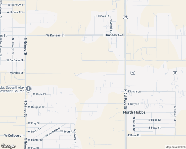map of restaurants, bars, coffee shops, grocery stores, and more near 100-798 County Road 75 in Hobbs
