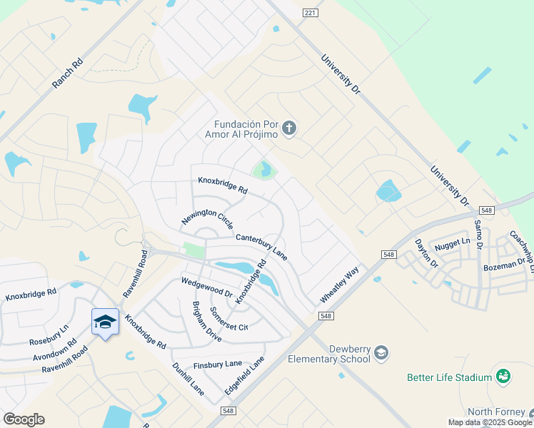 map of restaurants, bars, coffee shops, grocery stores, and more near 1503 Barley Court in Forney