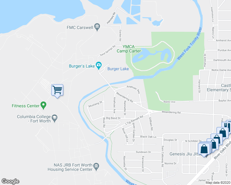 map of restaurants, bars, coffee shops, grocery stores, and more near 1098 Anahuac Avenue in Fort Worth