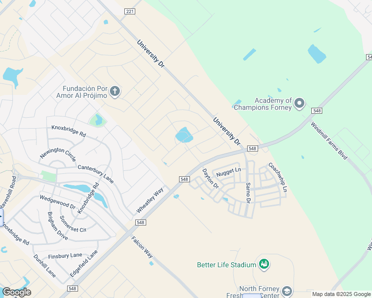 map of restaurants, bars, coffee shops, grocery stores, and more near 15875 Farm to Market 548 in Forney