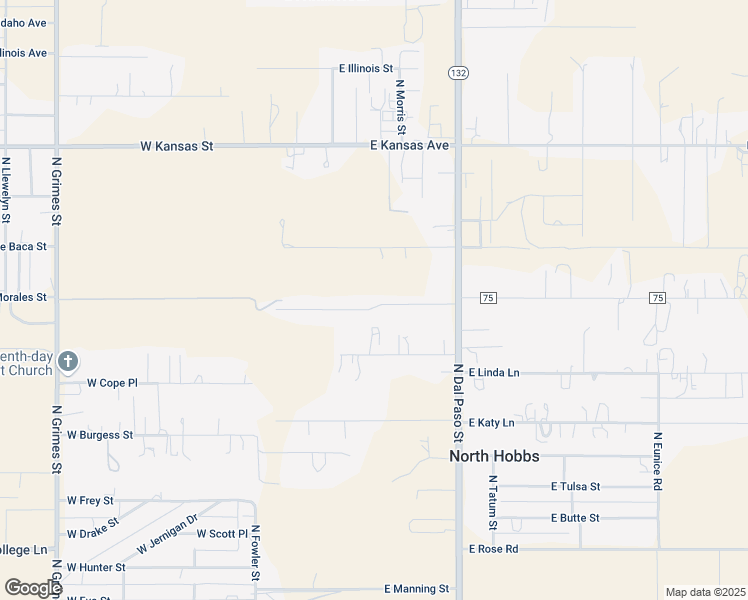 map of restaurants, bars, coffee shops, grocery stores, and more near 514 East Carter Road in Hobbs