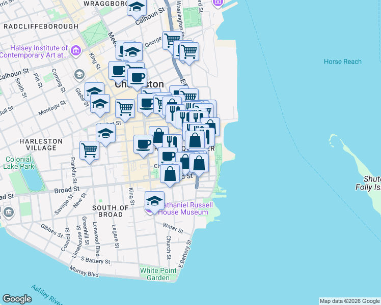 map of restaurants, bars, coffee shops, grocery stores, and more near 149 U.S. 52 Spur in Charleston