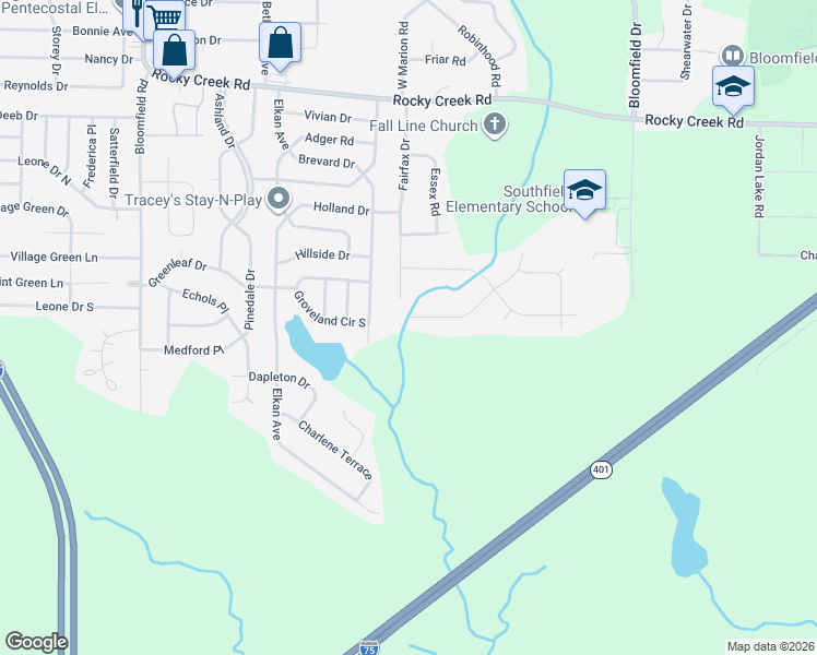 map of restaurants, bars, coffee shops, grocery stores, and more near 2376 Price Drive in Macon