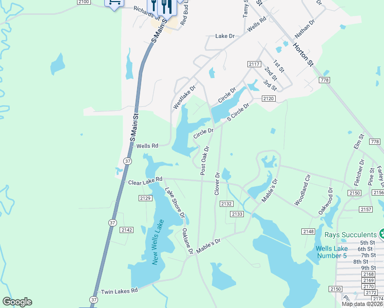 map of restaurants, bars, coffee shops, grocery stores, and more near 124-130 County Road 2123 in Quitman