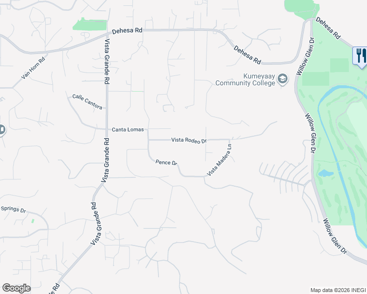 map of restaurants, bars, coffee shops, grocery stores, and more near 2307 Vista Rodeo Drive in El Cajon