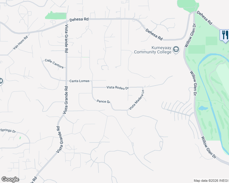 map of restaurants, bars, coffee shops, grocery stores, and more near 2307 Vista Rodeo Drive in El Cajon