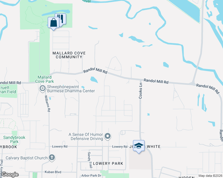 map of restaurants, bars, coffee shops, grocery stores, and more near 224 Bearman Drive in Fort Worth