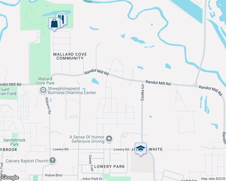 map of restaurants, bars, coffee shops, grocery stores, and more near 224 Bearman Drive in Fort Worth