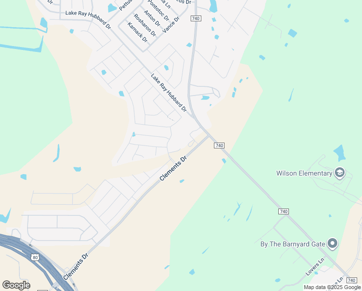 map of restaurants, bars, coffee shops, grocery stores, and more near 2513 Skip Away Court in Forney