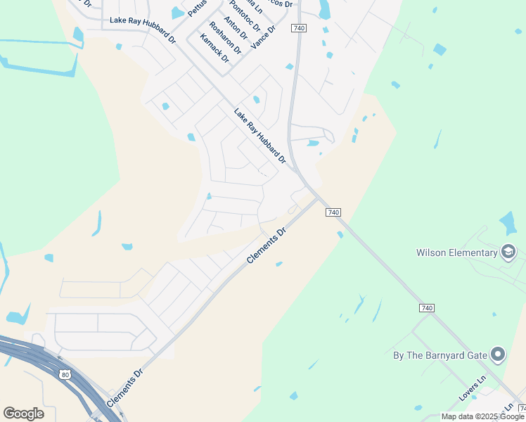 map of restaurants, bars, coffee shops, grocery stores, and more near 2513 Skip Away Court in Forney