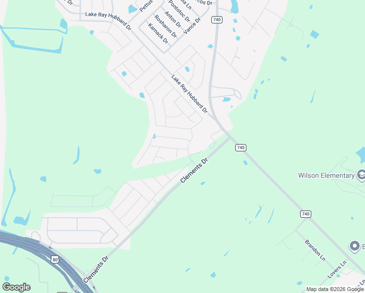 map of restaurants, bars, coffee shops, grocery stores, and more near 4104 Wintergreen Drive in Forney