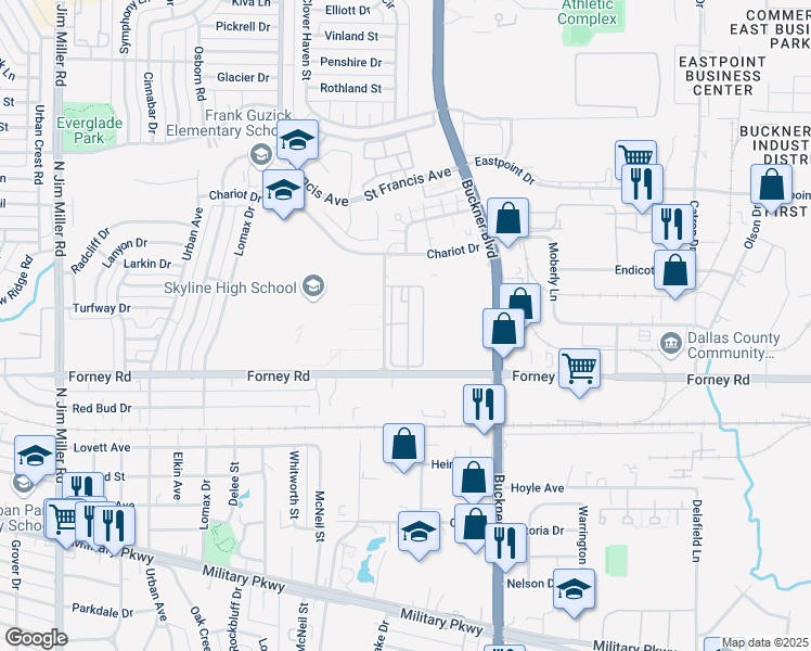 map of restaurants, bars, coffee shops, grocery stores, and more near in Dallas