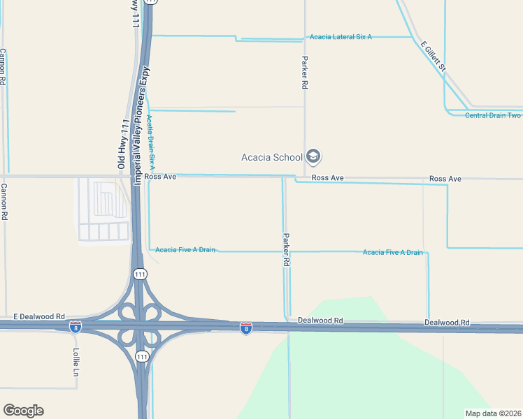 map of restaurants, bars, coffee shops, grocery stores, and more near 495 E Ross Rd in El Centro