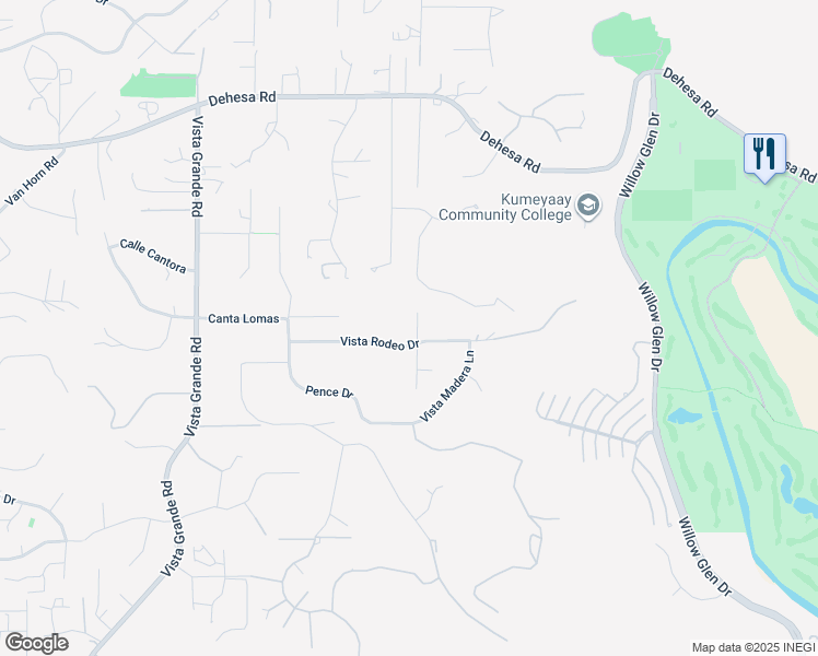 map of restaurants, bars, coffee shops, grocery stores, and more near 2326 Vista Rodeo Drive in El Cajon