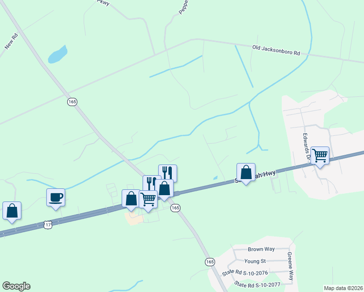 map of restaurants, bars, coffee shops, grocery stores, and more near 6070 Overhill Street in Ravenel