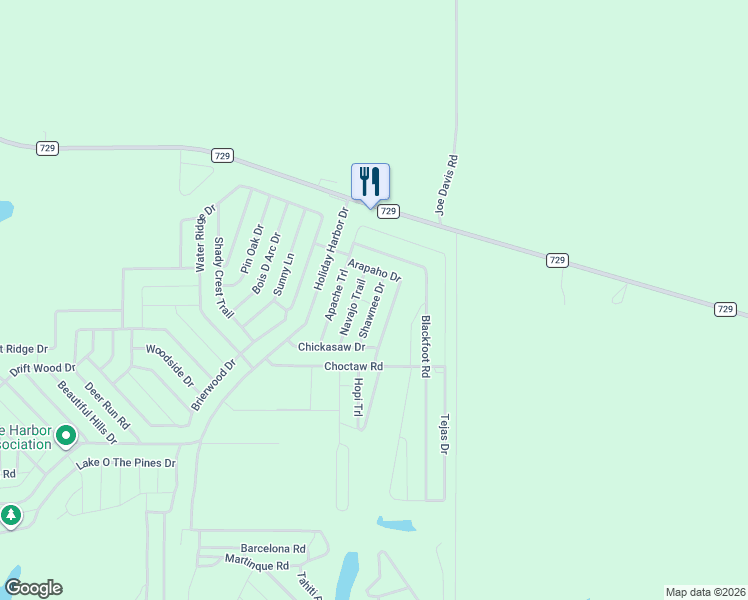 map of restaurants, bars, coffee shops, grocery stores, and more near Commanche Trail Drive in Jefferson