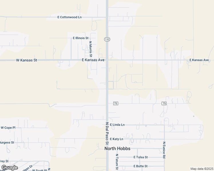 map of restaurants, bars, coffee shops, grocery stores, and more near 7110 North Dal Paso Street in Hobbs