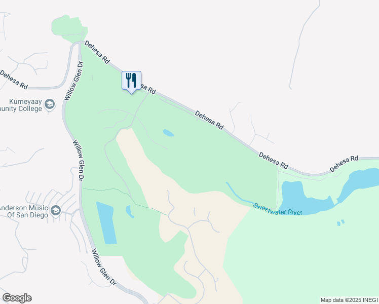 map of restaurants, bars, coffee shops, grocery stores, and more near 4724 Dehesa Road in El Cajon