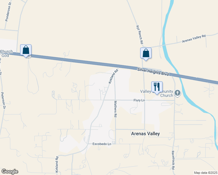 map of restaurants, bars, coffee shops, grocery stores, and more near 4-18 Mathers Road in Silver City