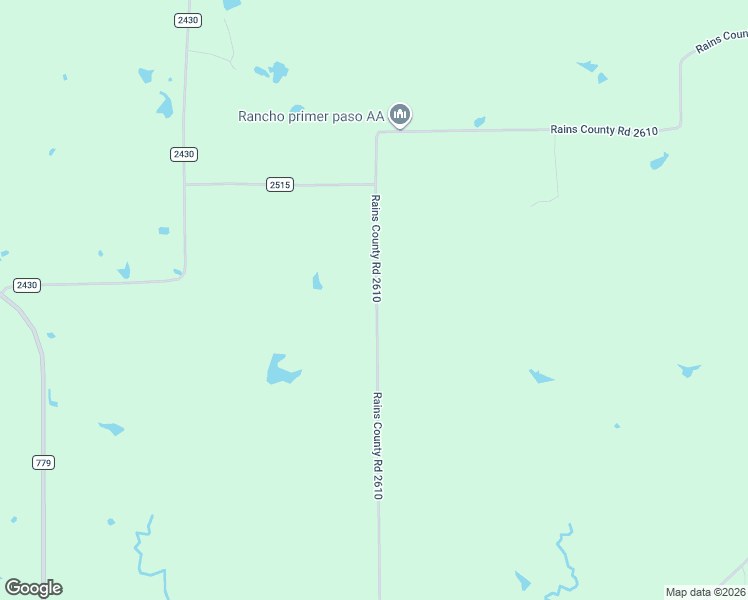 map of restaurants, bars, coffee shops, grocery stores, and more near 723-725 County Road 2610 in Alba