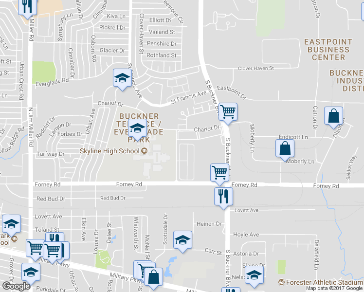 map of restaurants, bars, coffee shops, grocery stores, and more near 31 Wimbelton Way in Dallas