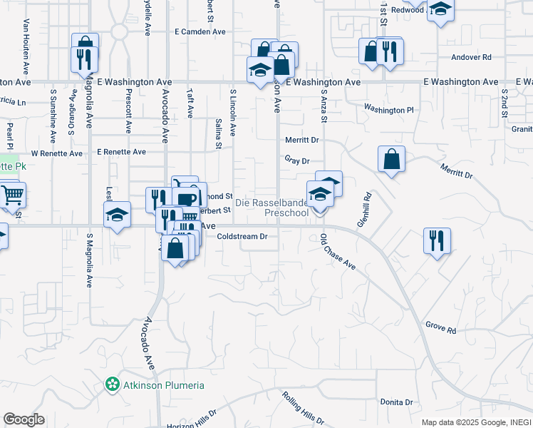map of restaurants, bars, coffee shops, grocery stores, and more near 826 East Chase Avenue in El Cajon