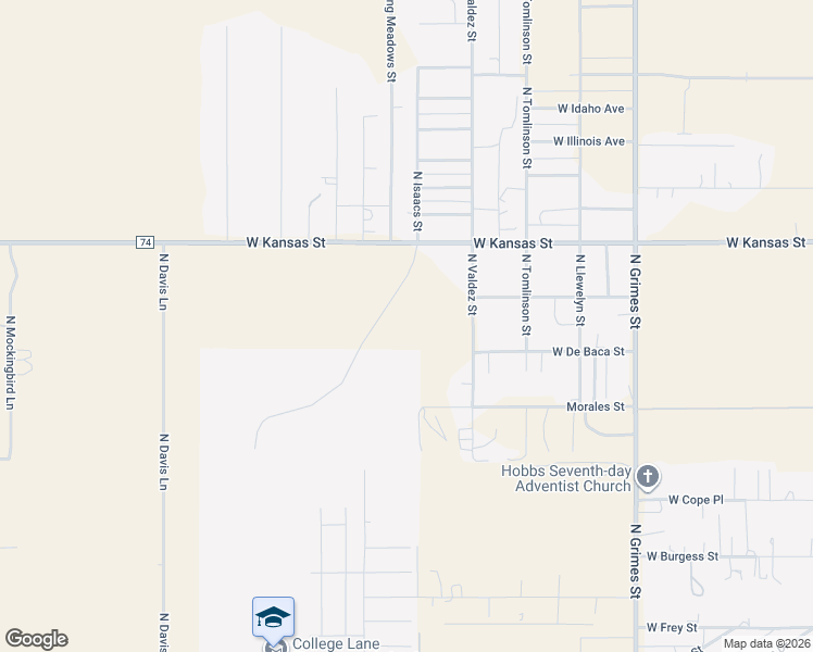 map of restaurants, bars, coffee shops, grocery stores, and more near 1106 10th Street in Hobbs