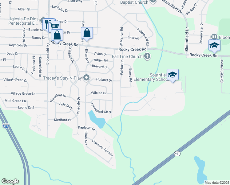 map of restaurants, bars, coffee shops, grocery stores, and more near 4438 Vinson Avenue in Macon