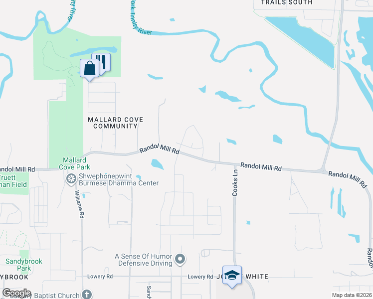 map of restaurants, bars, coffee shops, grocery stores, and more near 7508 Daycoa Street in Fort Worth
