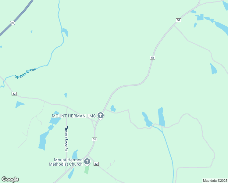 map of restaurants, bars, coffee shops, grocery stores, and more near County Road 51 in Greensboro