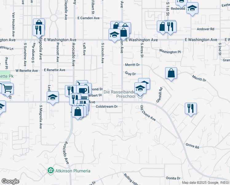 map of restaurants, bars, coffee shops, grocery stores, and more near 826 East Chase Avenue in El Cajon