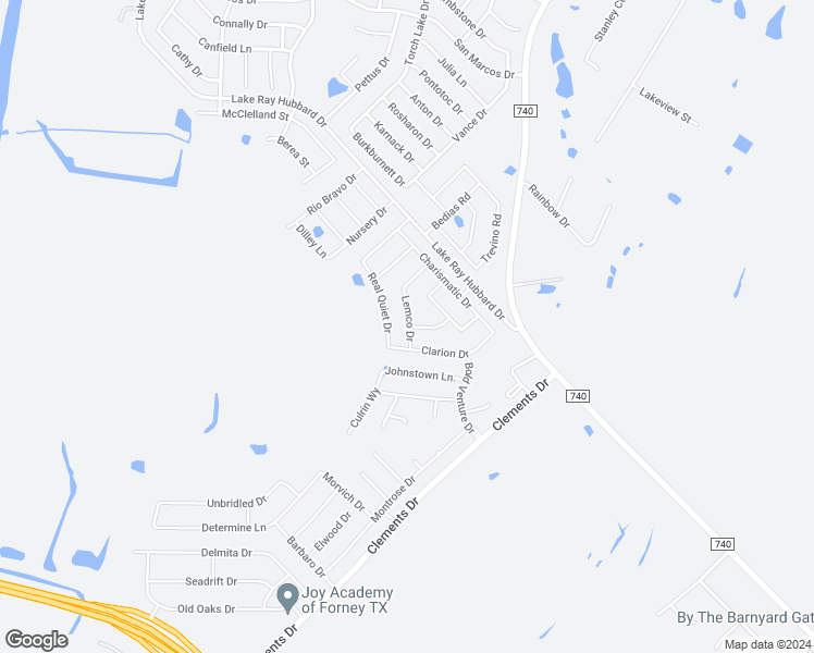 map of restaurants, bars, coffee shops, grocery stores, and more near 2409 Lemco Drive in Forney