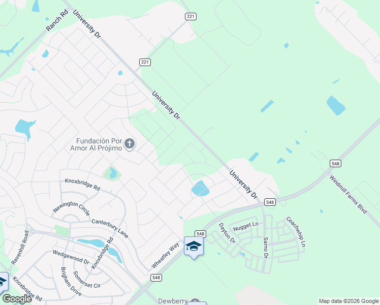 map of restaurants, bars, coffee shops, grocery stores, and more near 15380 University Drive in Forney