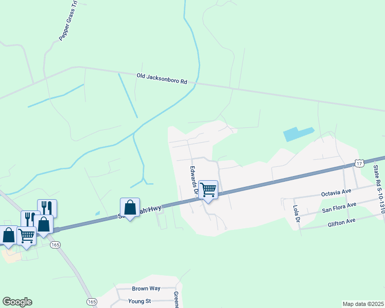 map of restaurants, bars, coffee shops, grocery stores, and more near 6059 Roper Run Road Exd in Ravenel