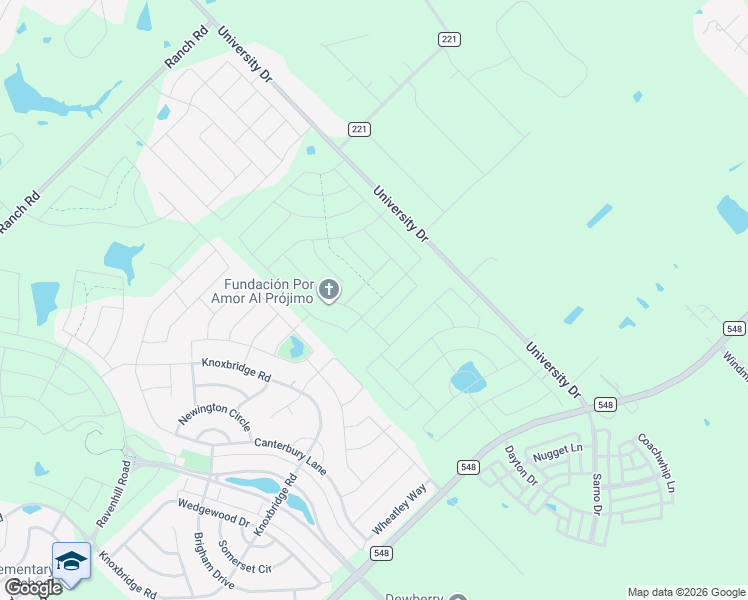 map of restaurants, bars, coffee shops, grocery stores, and more near 15493-15829 University Drive in Forney