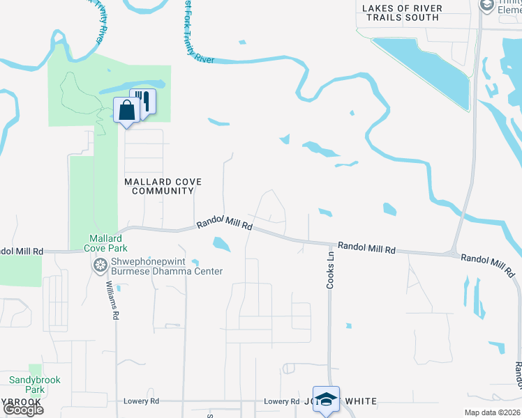 map of restaurants, bars, coffee shops, grocery stores, and more near 133 Rio Trinidad Drive in Fort Worth