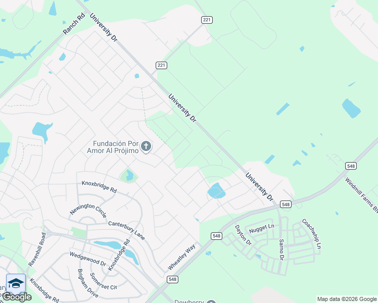 map of restaurants, bars, coffee shops, grocery stores, and more near 15493-15829 University Drive in Forney