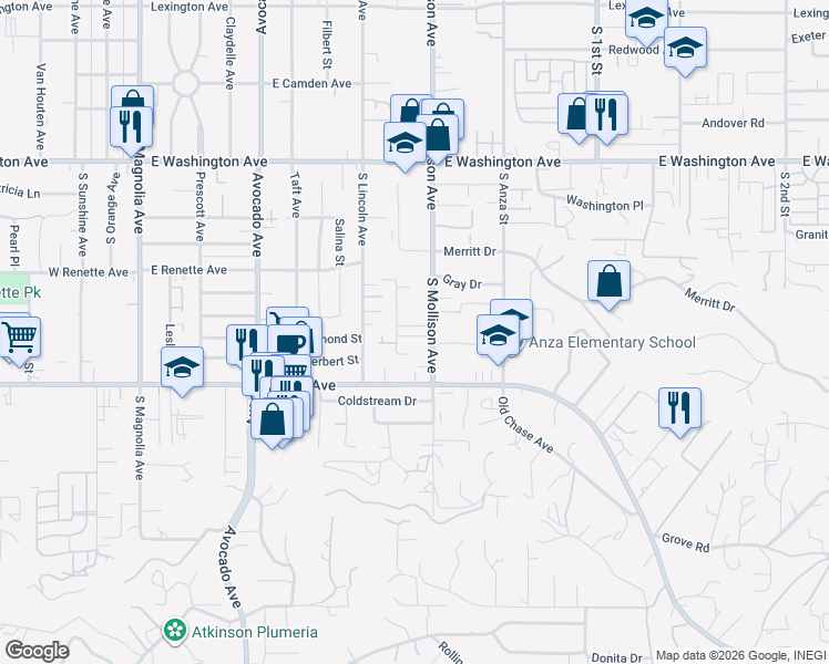 map of restaurants, bars, coffee shops, grocery stores, and more near 1000 South Mollison Avenue in El Cajon