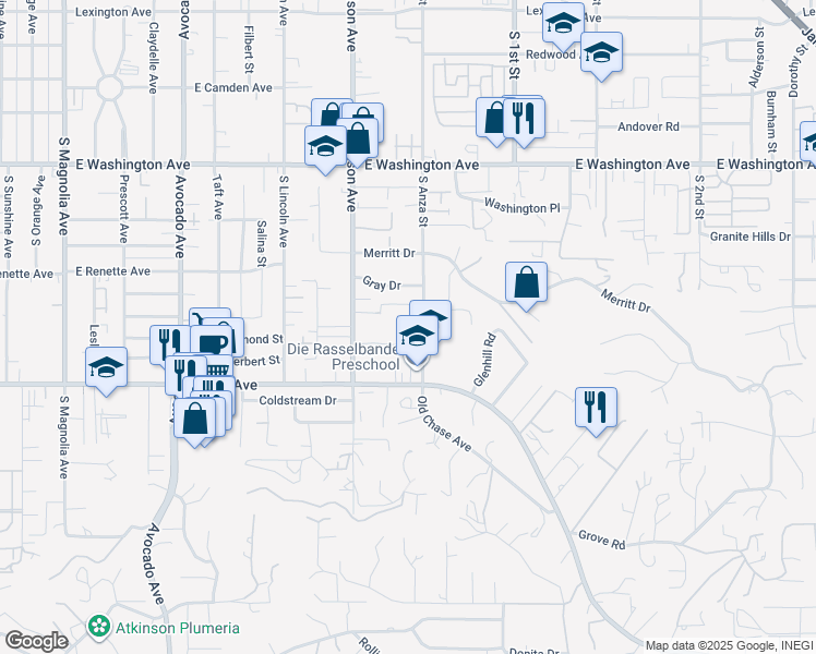 map of restaurants, bars, coffee shops, grocery stores, and more near 946 South Anza Street in El Cajon