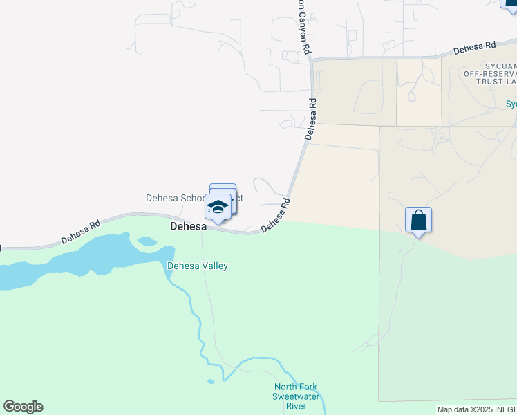 map of restaurants, bars, coffee shops, grocery stores, and more near 4724 Dehesa Road in El Cajon